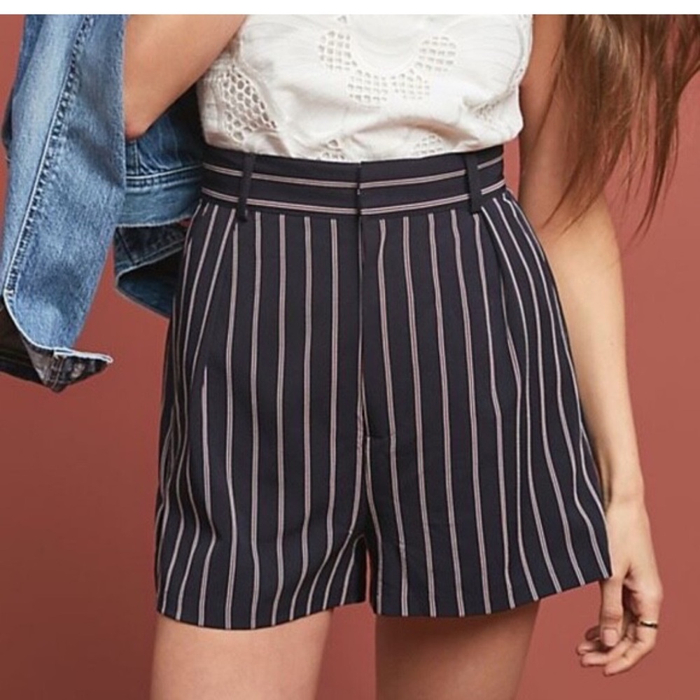 BB Dakota High Waist Black and White Pinstripe Shorts